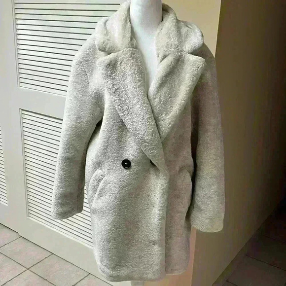H&M Fuzzy Coat Beige - Picture 8 of 11